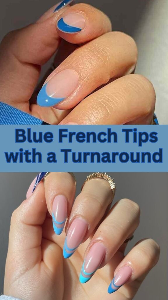 18-Gorgeous-Summer-Nails-in-Blue-blue-french-tips-with-a-turnaround-nailstrends.com