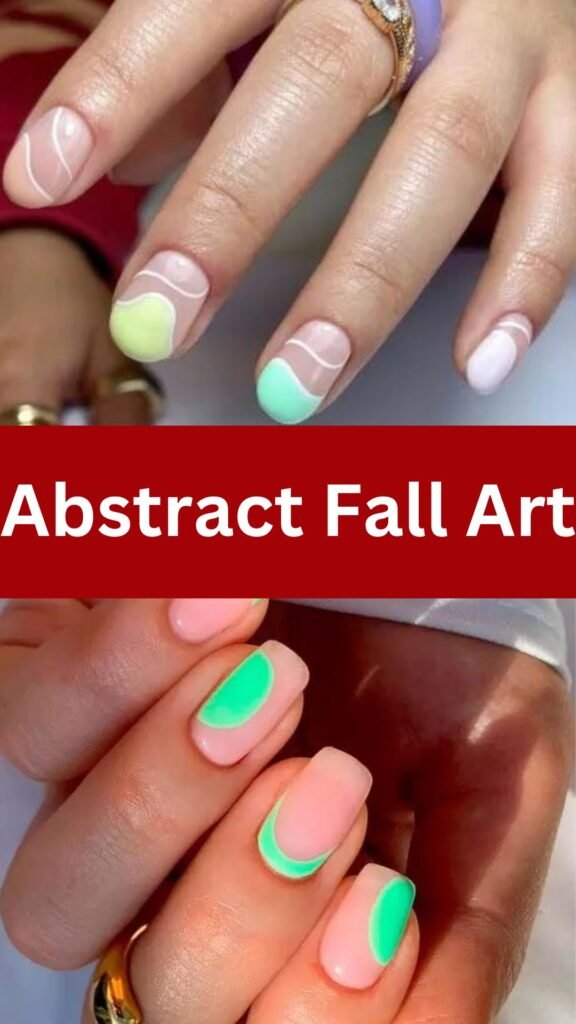 abstract-fall-art-fall-short-nails-nailstrends.com