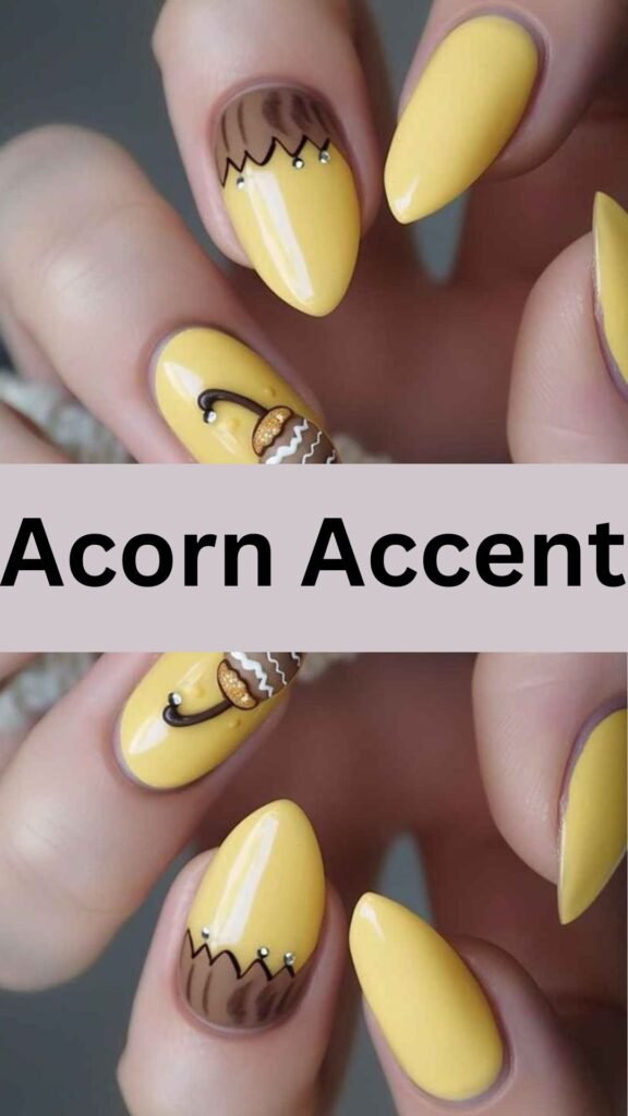 acorn-accent-fake-fall-nails-nailstrends.com