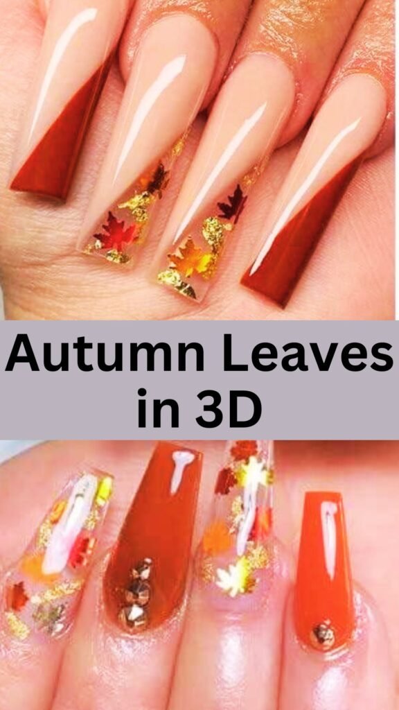 autumn-leaves-in-3d-embellished-fall-nails-nailstrends.com