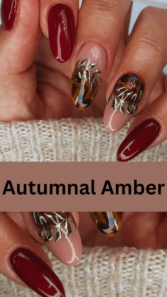 autumnal-amber-fall-red-nail-nailstrends.com