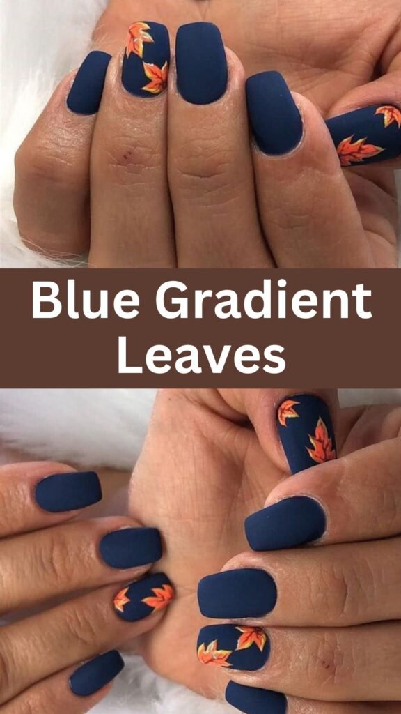 blue-gradient-leaves-fall-blue-nails-nailstrends.com