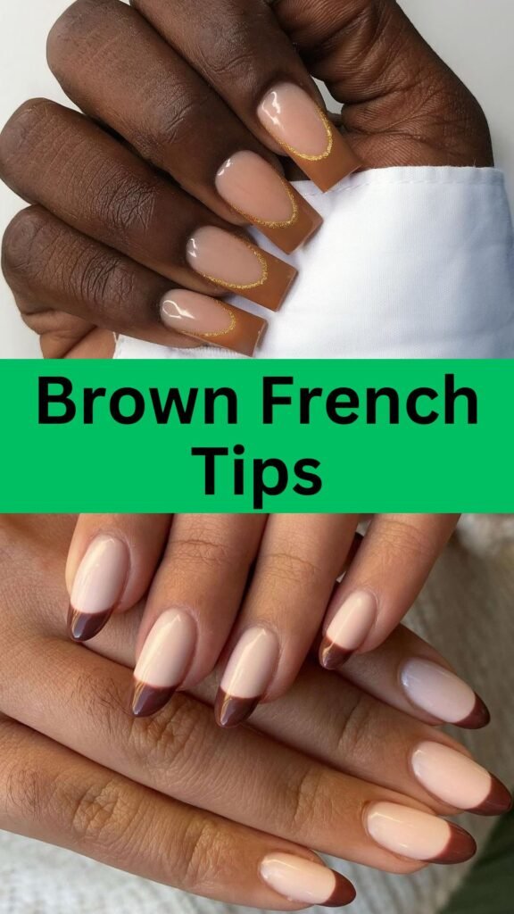 brown-french-tips-fall-brown-nail-nailstrends.com