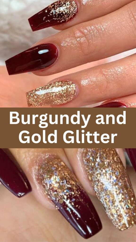 burgundy-and-gold-glitter--fall-nails-nailstrends.com