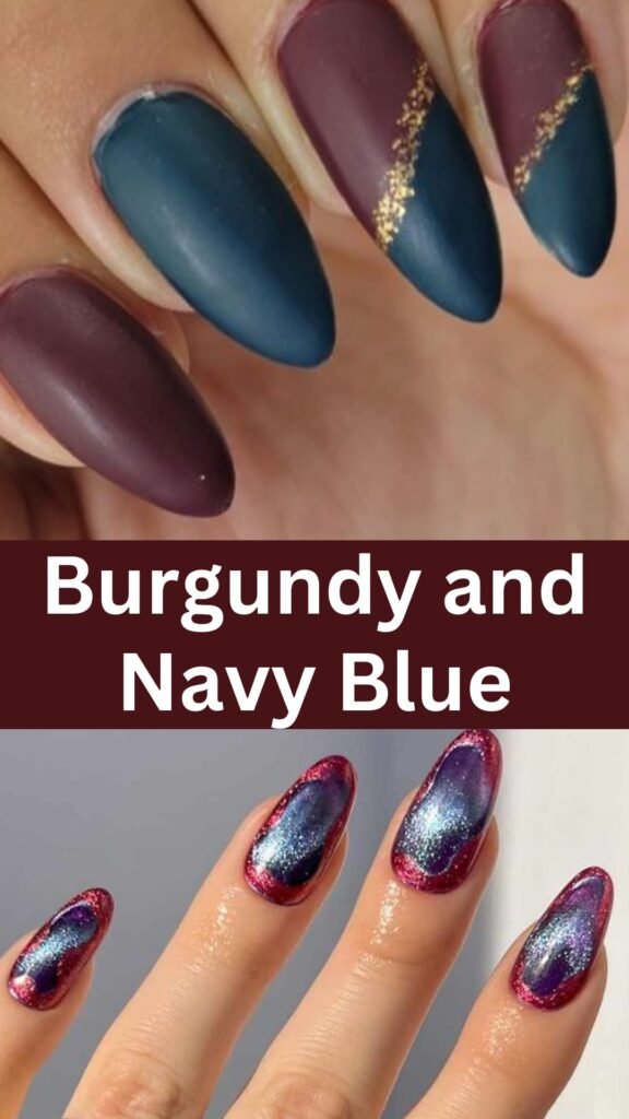 burgundy-and-navy-blue-fall-nails-nailstrends.com