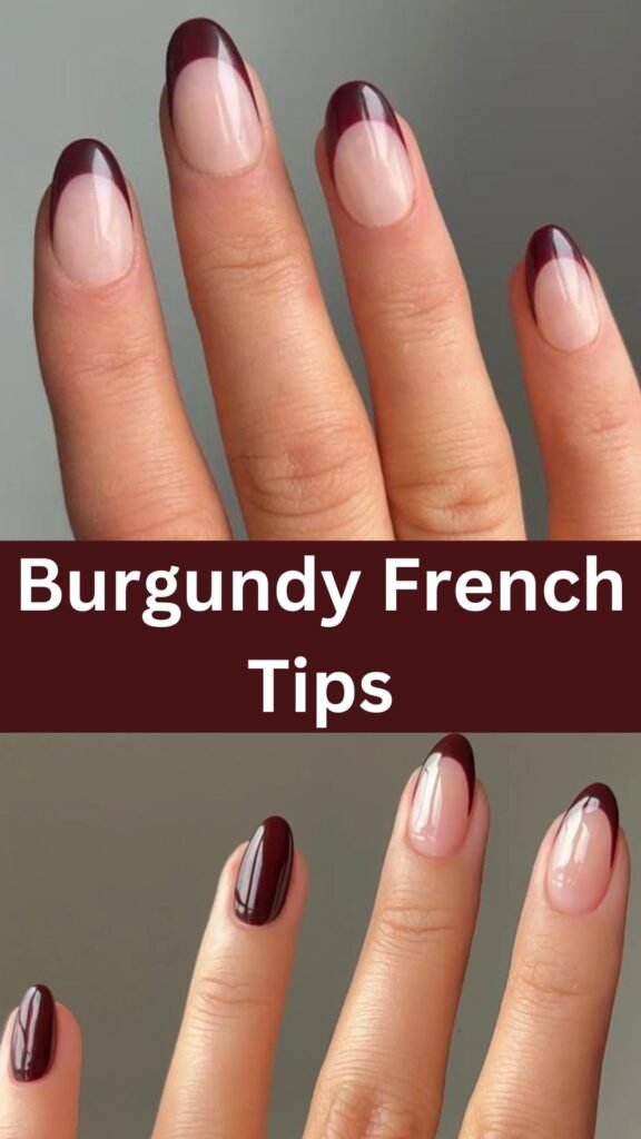 burgundy-french-tips-fall-nails-nailstrends.com