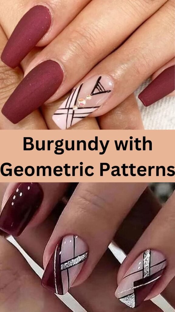 burgundy-with-geometric-patterns-fall-nails-nailstrends.com