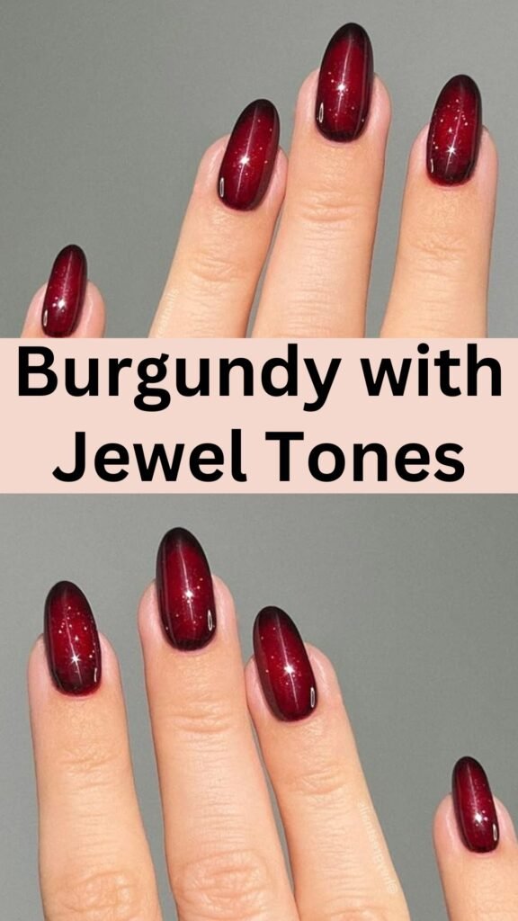 burgundy-with-jewel-tones-fall-nails-nailstrends.com