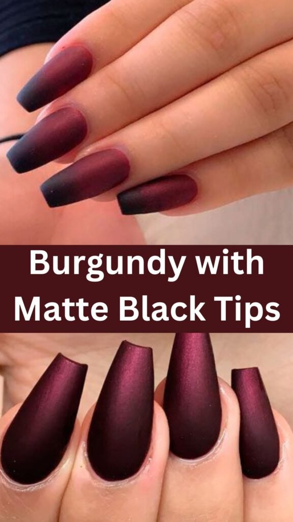 burgundy-with-matte-black-tips-fall-nails-nailstrends.com