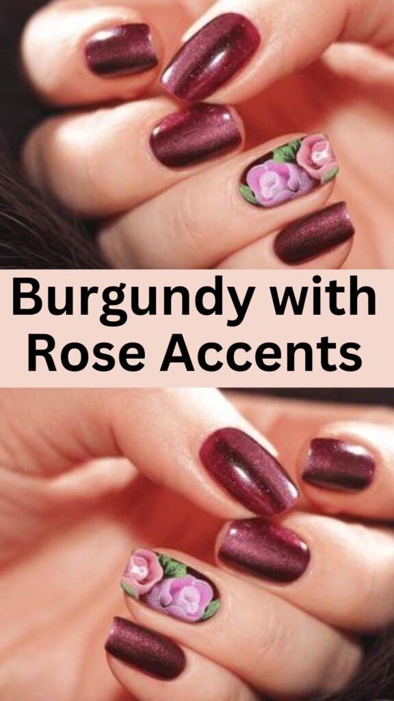 burgundy-with-rose-accents-fall-nails-nailstrends.com