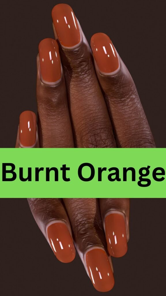 burnt-orange-fall-nail-for-dark-skin-nailstrends.com