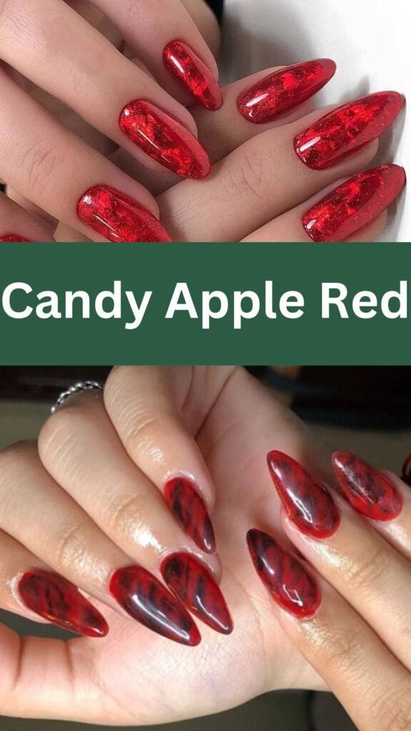 candy-apple-red-fall-marble-nail-designs-nailstrends.com