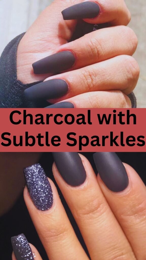 charcoal-with-subtle-sparkles-matte-fall-nail-nailstrends.com