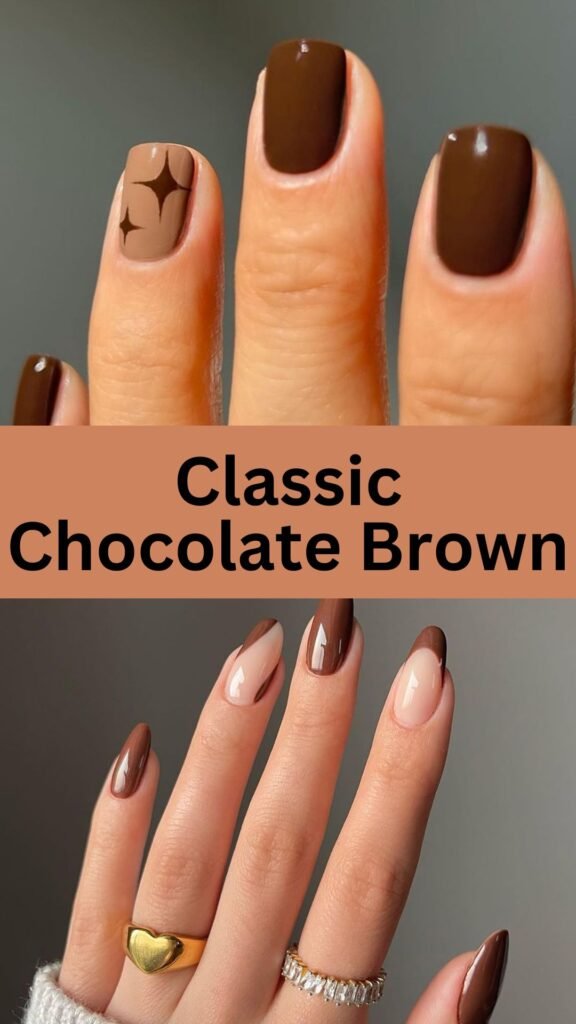 classic-chocolate-brown-fall-brown-nail-nailstrends.com