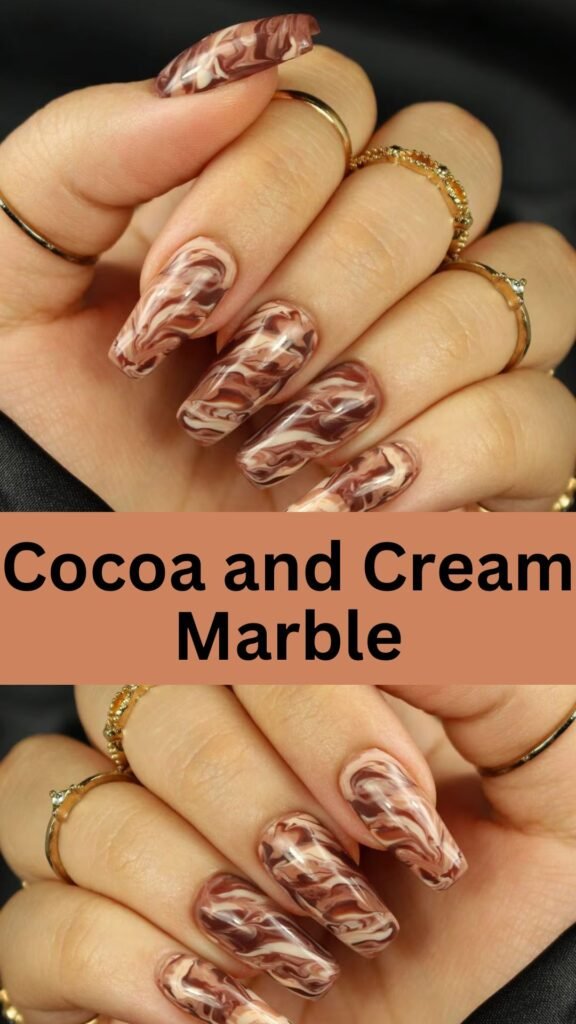 cocoa-and-cream-marble-fall-brown-nail-nailstrends.com