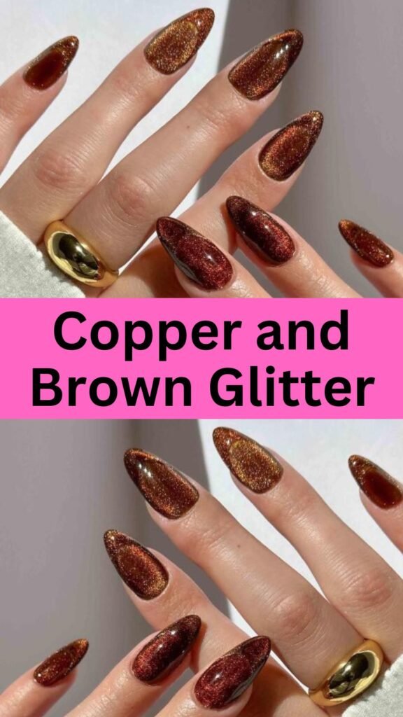 copper-and-brown-glitter-fall-brown-nail-nailstrends.com