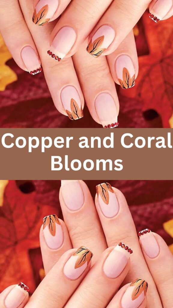 copper-and-coral-blooms-flower-nail-ideas-for-fall-nailstrends.com