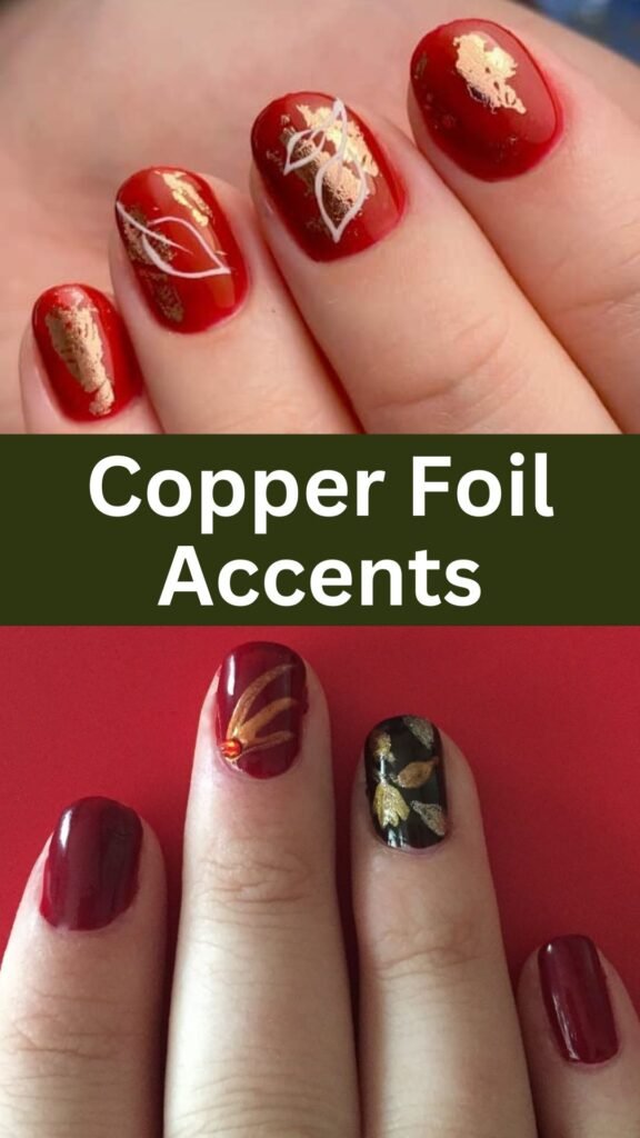 copper-foil-accents-fall-short-nails-nailstrends.com