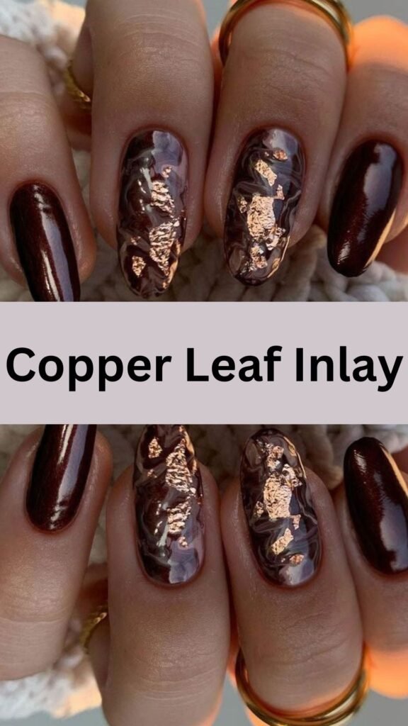 copper-leaf-inlay-fake-fall-nails-nailstrends.com