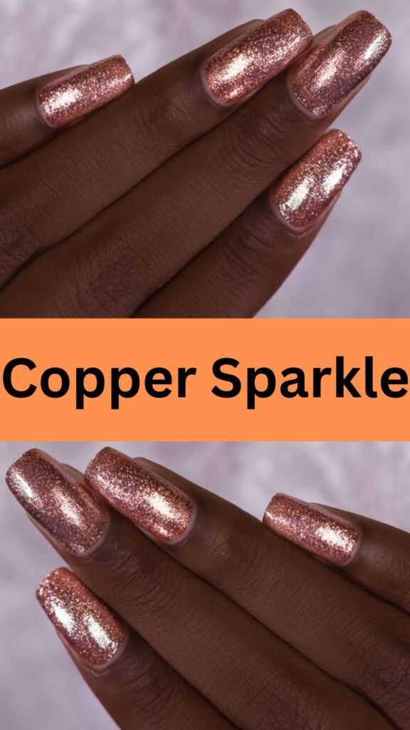 copper-sparkle-fall-nail-for-dark-skin-nailstrends.com