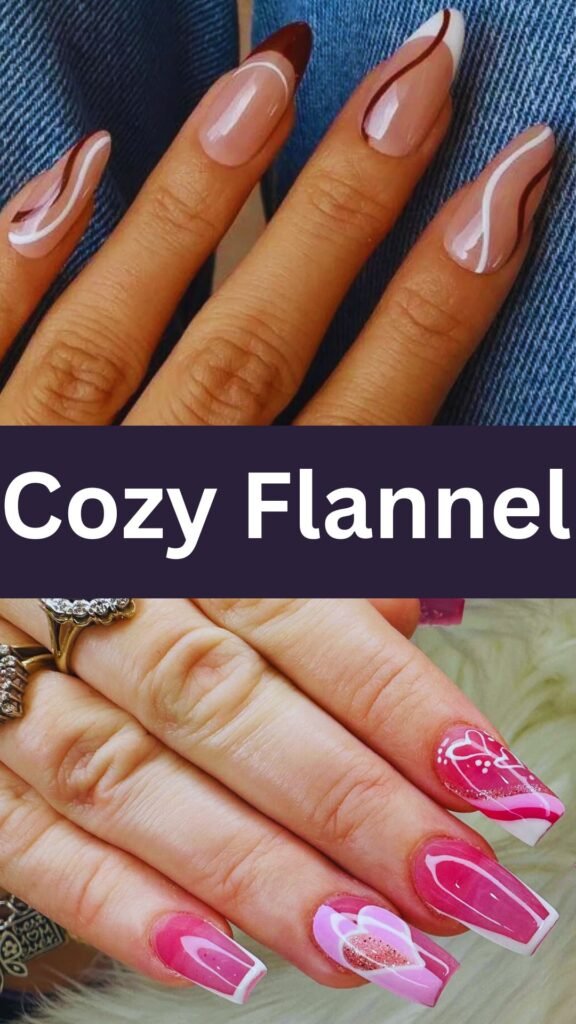 cozy-flannel-Stamping-Technique-Fall-Nails-nailstrends.com