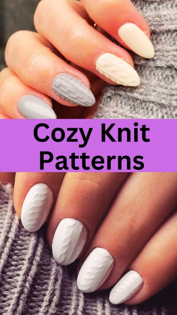 cozy-knit-patterns-3d-embellished-fall-nails-nailstrends.com