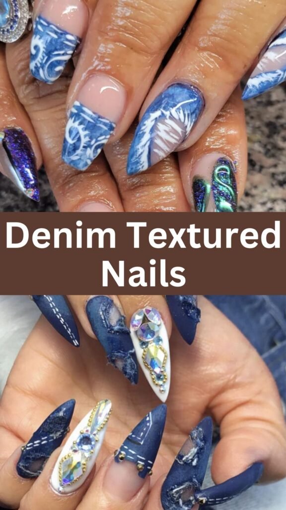 denim-textured-nails-fall-blue-nails-nailstrends.com