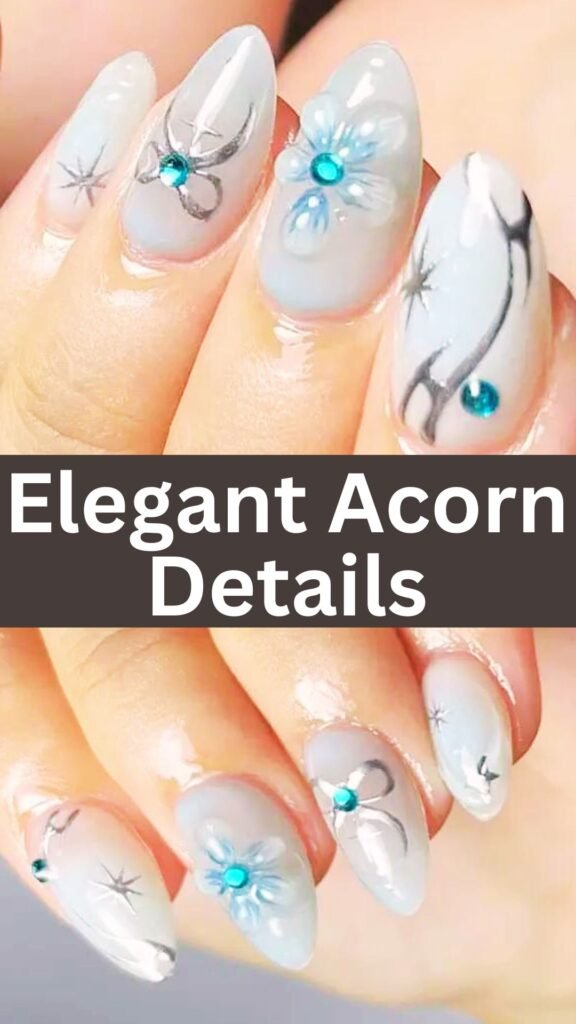 elegant-acorn-details-3d-embellished-fall-nails-nailstrends.com