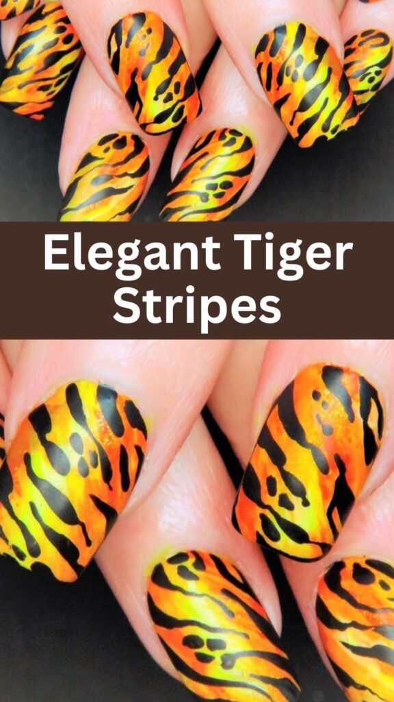 elegant-tiger-stripes-animal-print-nail-art-nailstrends.com