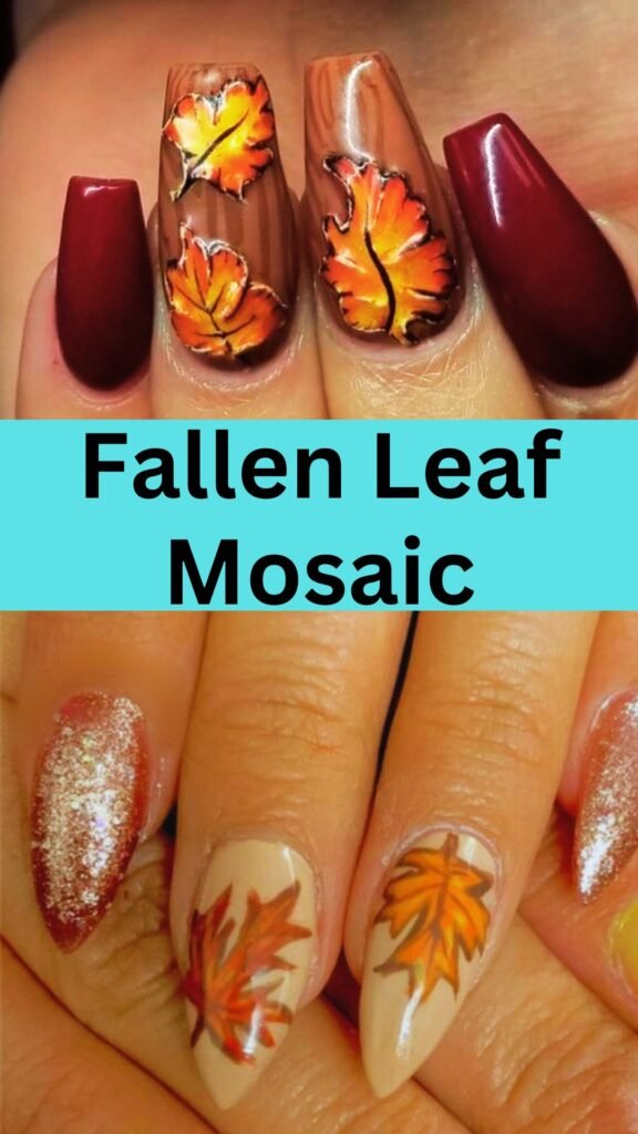 fallen-leaf-mosaic-3d-embellished-fall-nails-nailstrends.com