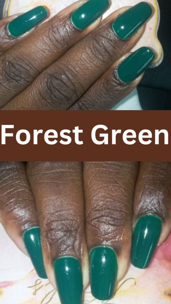 forest-green-fall-nail-for-dark-skin-nailstrends.com