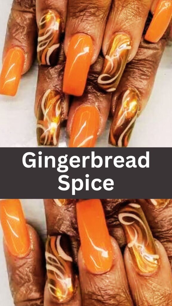 gingerbread-spice-fall-marble-nail-designs-nailstrends.com