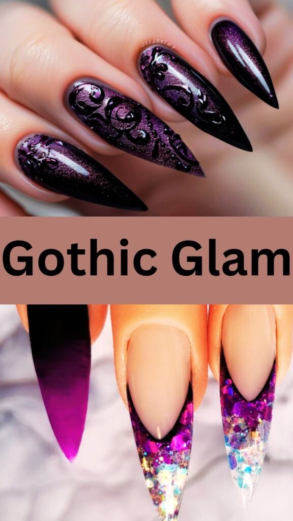 gothic-glam-3d-embellished-fall-nails-nailstrends.com