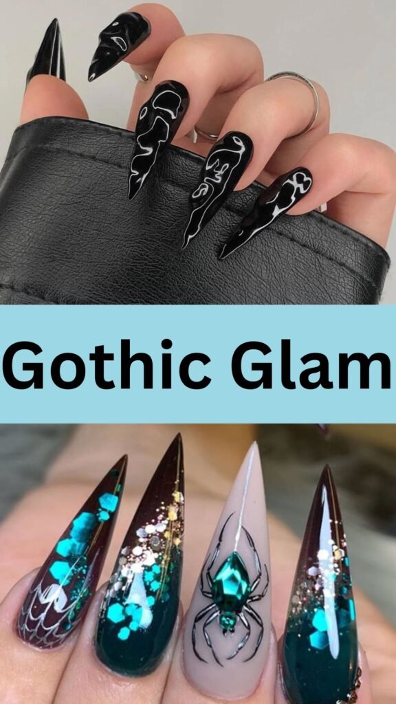 gothic-glam-halloween-nail-art-designs-nailstrends.com