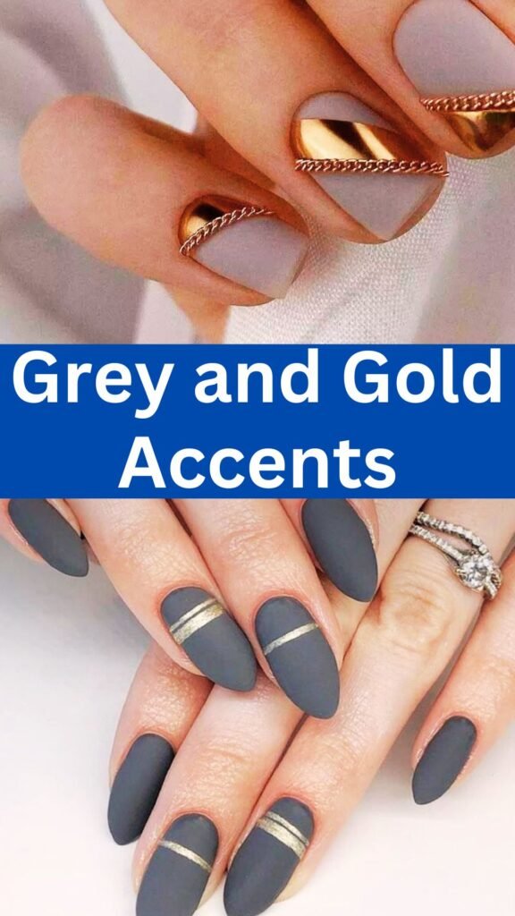 grey-and-gold-accents-matte-fall-nail-nailstrends.com