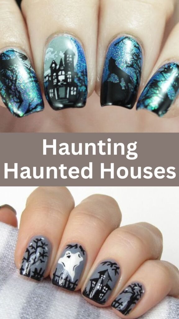 haunting-haunted-houses-halloween-nail-art-designs-nailstrends.com