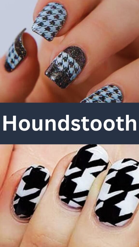 houndstooth-Stamping-Technique-Fall-Nails-nailstrends.com