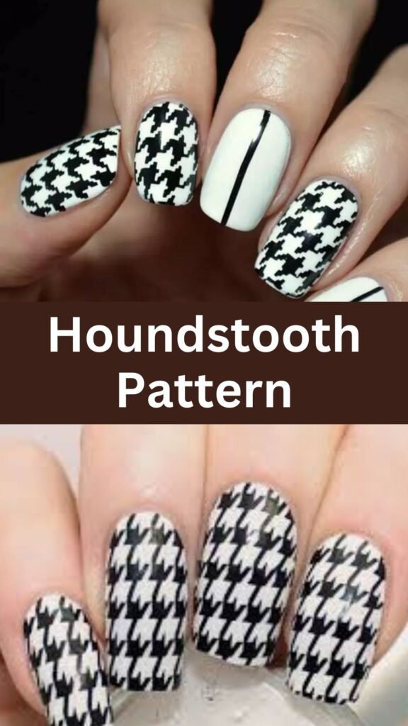 houndstooth-pattern-nail-art-ideas-for-this-september-nailstrends.com