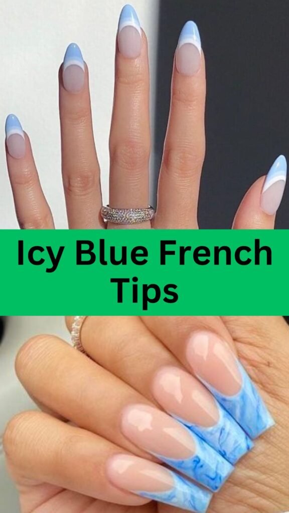 icy-blue-french-tips-fall-blue-nails-nailstrends.com