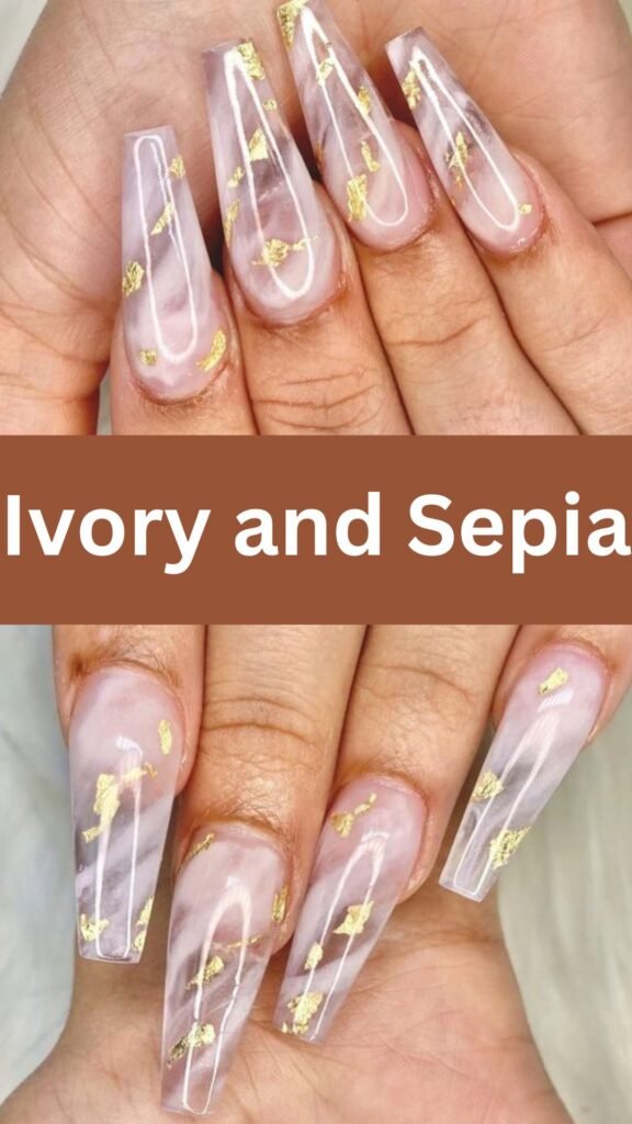 ivory-and-sepia-fall-marble-nail-designs-nailstrends.com