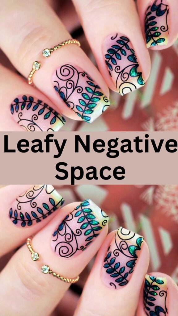 leafy-negative-space-fall-nail-nailstrends.com