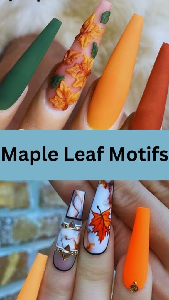 maple-leaf-motifs-Stamping-Technique-Fall-Nails-nailstrends.com