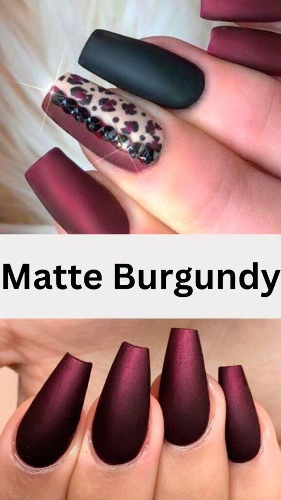 matte-burgundy-fall-nails-nailstrends.com