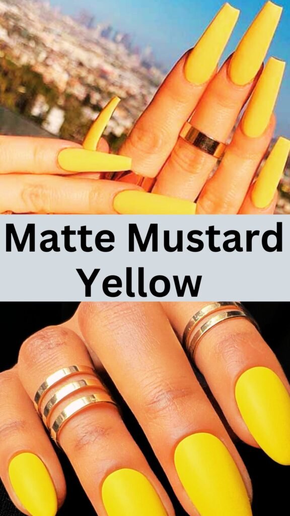 matte-mustard-yellow-fall-nail-nailstrends.com