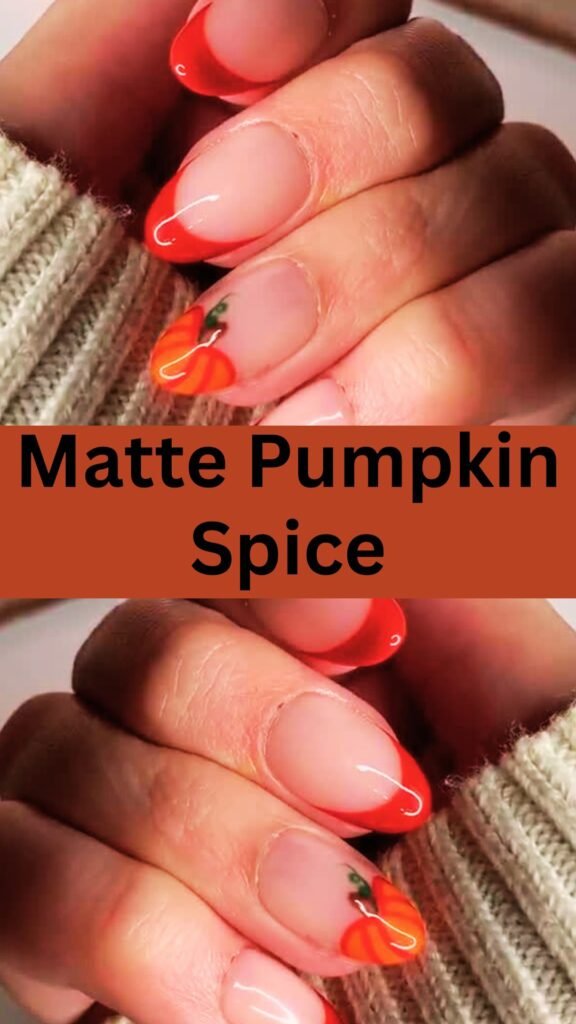 matte-pumpkin-spice-minimalist-fall-nail-naistrends.com