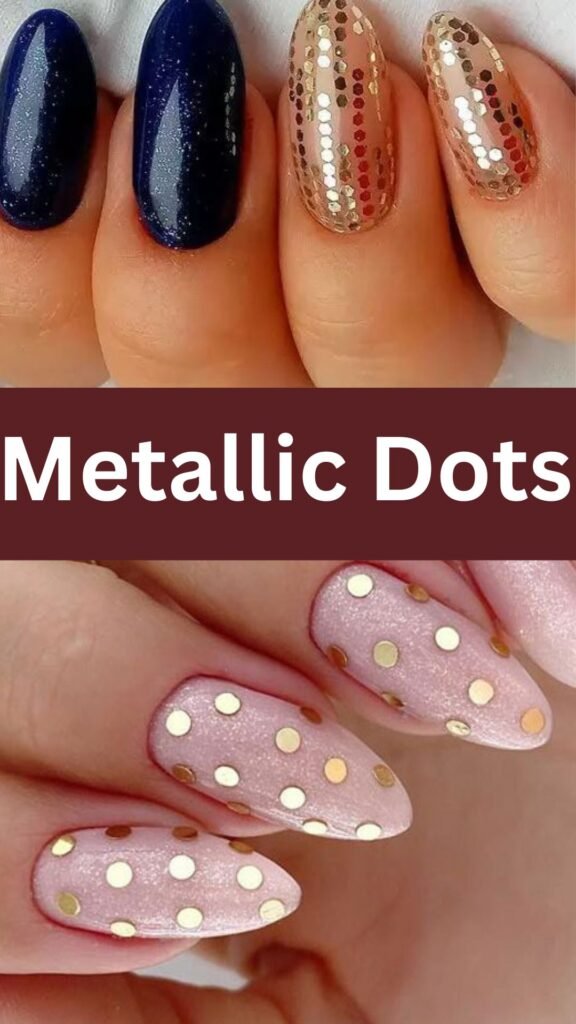 metallic-dots-metallic-accented-fall-nails-nailstrends.com