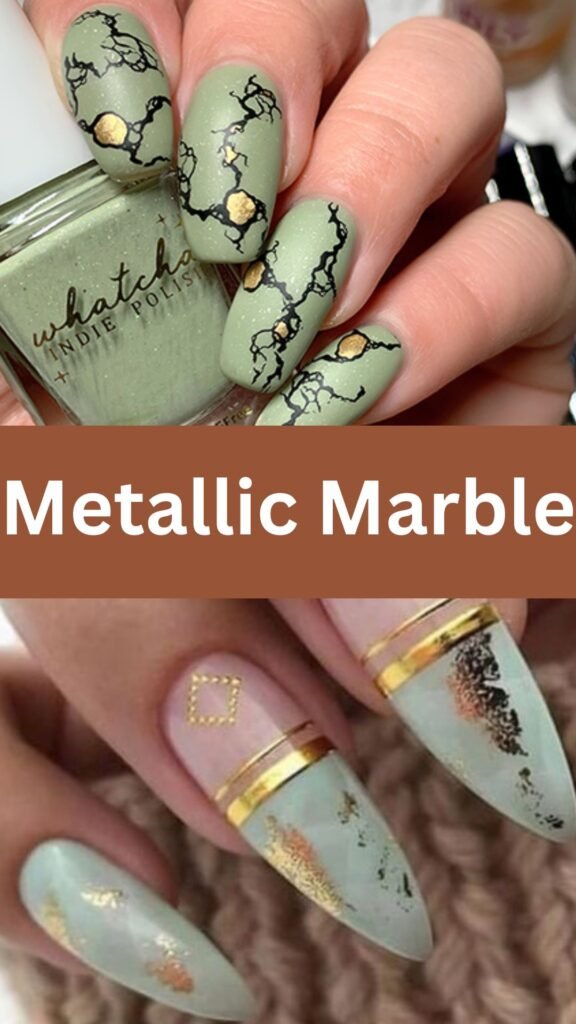 metallic-marble-fall-marble-nail-designs-nailstrends.com