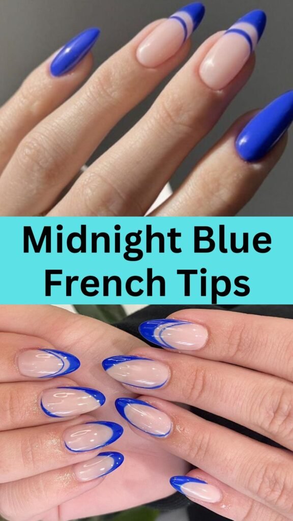 midnight-blue-french-tips-fall-nail-nailstrends.com