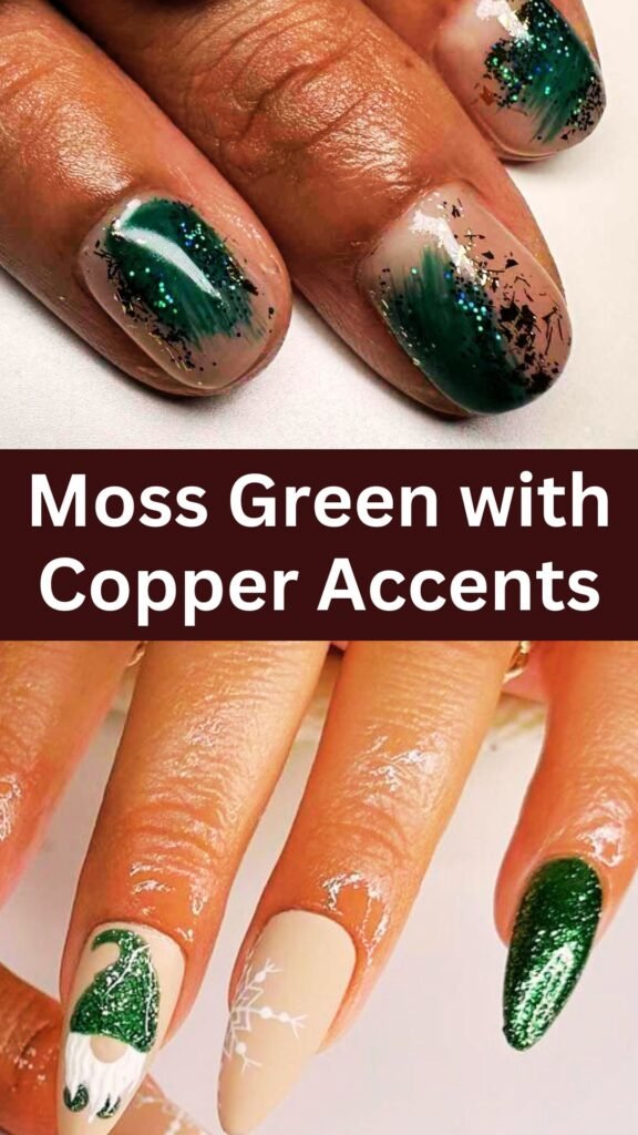 moss-green-with-copper-accents-dark-fall-nails-nailstrends.com