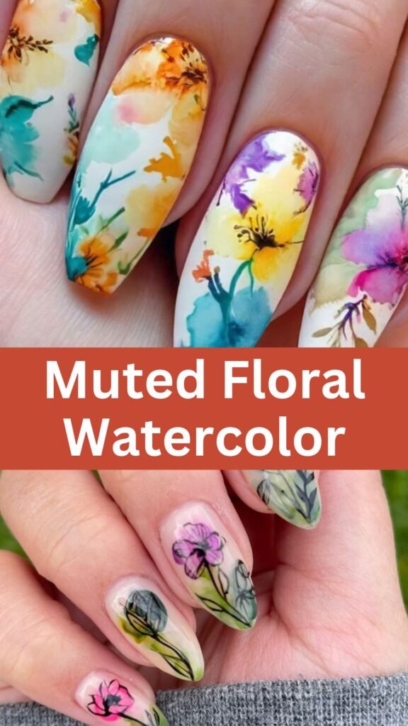 muted-floral-watercolor-flower-nail-ideas-for-fall-nailstrends.com